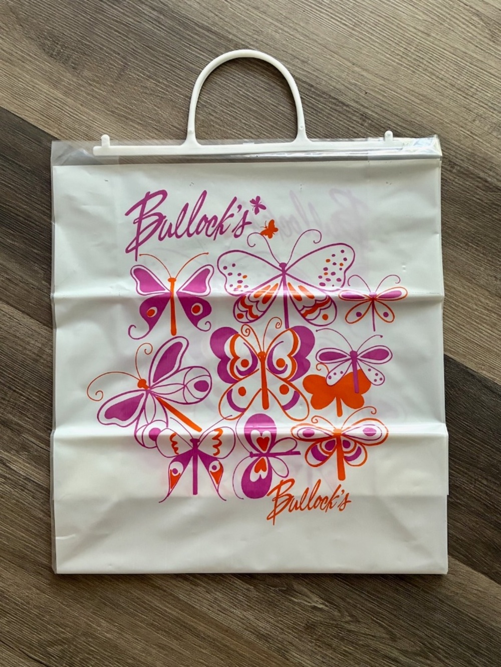 VTG 1960s Bullocks Plastic Handled Shopping Bag Large 16 x 17.5"